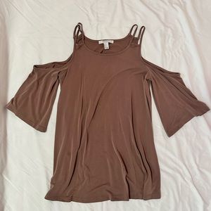 Mauve Open Shoulder Dress